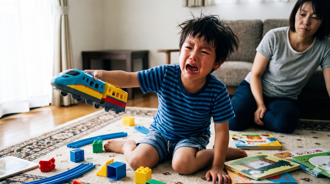 子どもが物を投げて癇癪を起こす。そのメカニズムと対策をまとめました！(ADHD・ASDの特性がある子も)